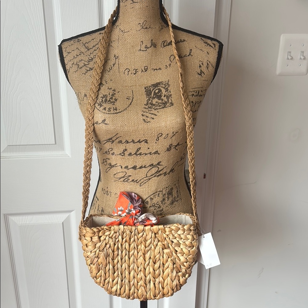 Woven Tan Shoulder Bag